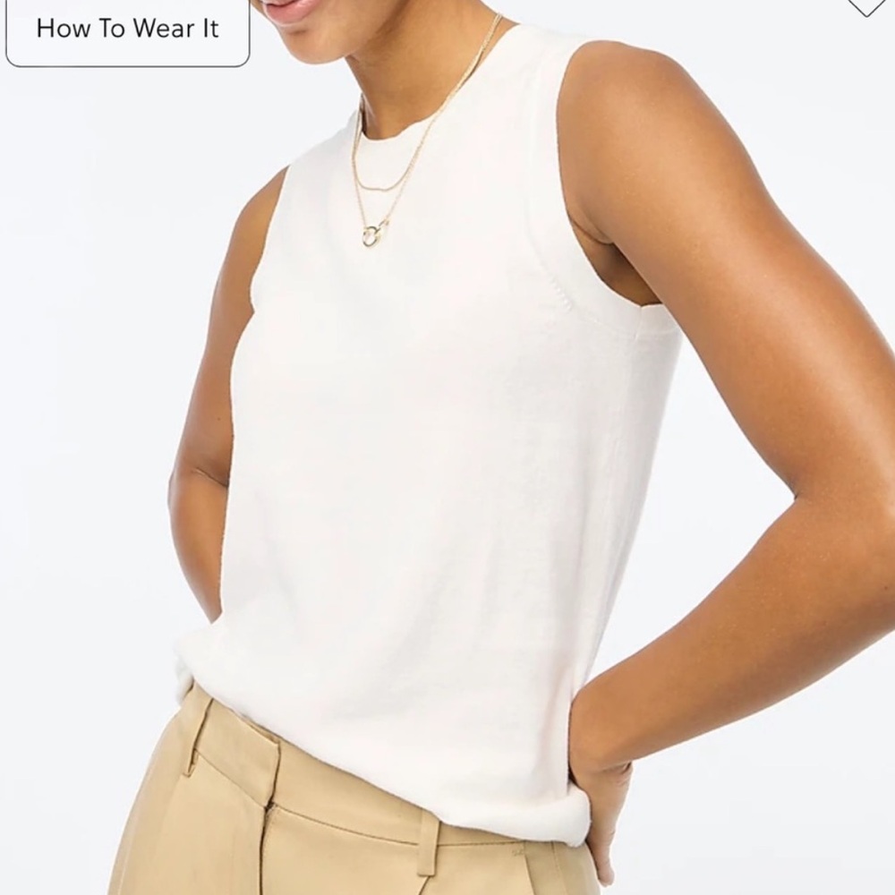 J.CREW Factory Sweater Shell White Medium